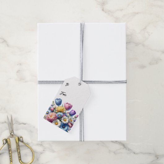 Spring Floral Gift Labels Set van 10 Cadeaulabel (Met Touw)