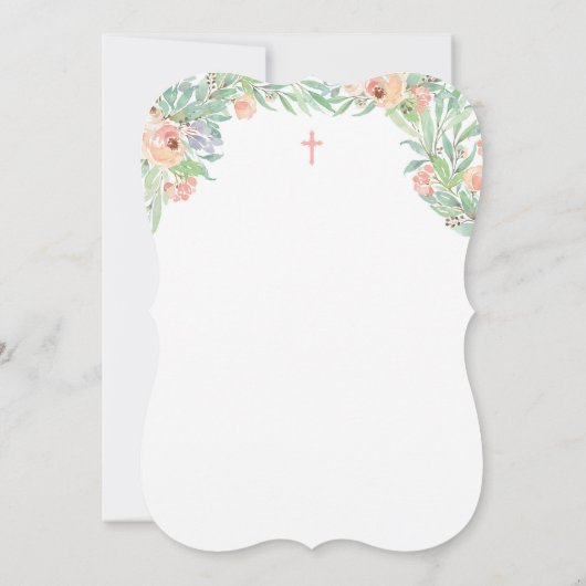 Spring Floral Girl Baptism en 1e verjaardag Kaart (Achterkant)