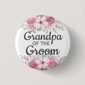 Spring Floral grandpa van de groom Button (Voorkant)