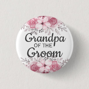 Spring Floral grandpa van de groom Button