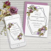 Spring Floral Greenery Geometrische bruiloft Kaart