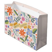 Spring Floral Happy Easter Large Gift Bag Groot Cadeauzakje (Achterkant Gekanteld)
