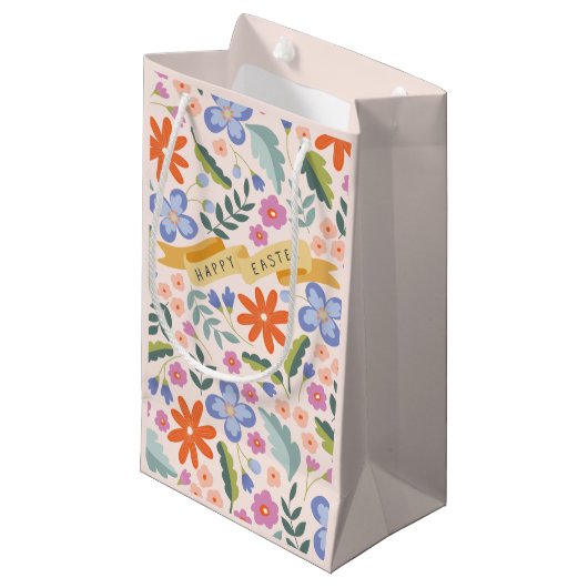 Spring Floral Happy Pasal Small Gift Bag Klein Cadeauzakje (Voorkant Gekanteld)