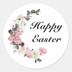 Spring Floral Happy Pasen Ronde Sticker