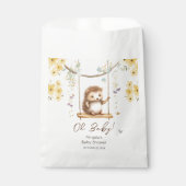 Spring Floral Hegehog Oh Baby shower Bedankzakje (Voorkant)