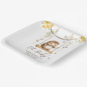 Spring Floral Hegehog Oh Baby shower Papieren Bordje (Gebogen)