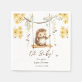 Spring Floral Hegehog Oh Baby shower Servet (Voorkant)
