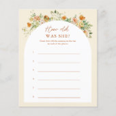 Spring Floral hoe oud ze was Baby shower game (Voorkant)