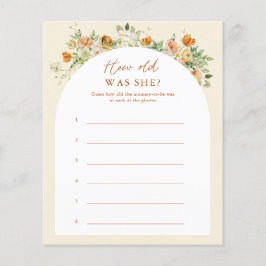 Spring Floral hoe oud ze was Baby shower game