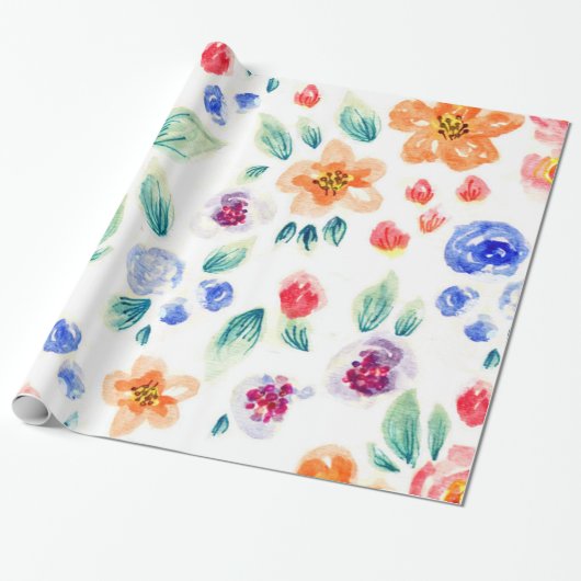 Spring Floral I - wrapping paper Cadeaupapier (Uitgerold)