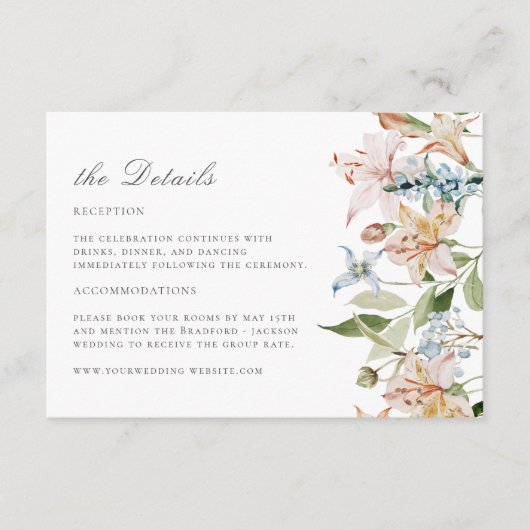 Spring Floral Informatiekaartje (Voorkant)