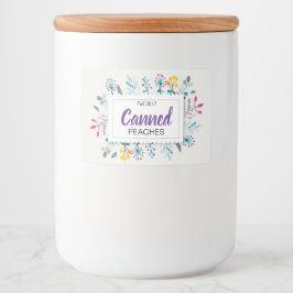 Spring Floral Ingeblikte Perziken Voedselcontainer Etiket