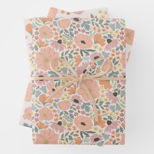 Spring Floral Inpakpapier Vel (In situ)