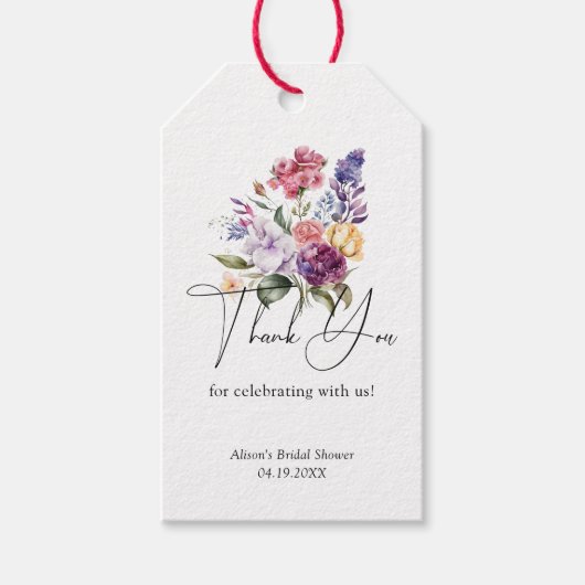 Spring Floral Kleurrijk Vrijgezellenfeest Liefde i Cadeaulabel (Voorkant)