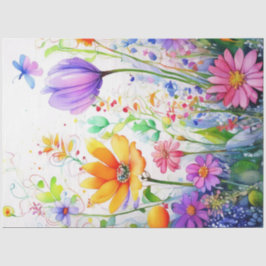 Spring Floral Kleurrijk Weefselpapier Tissuepapier