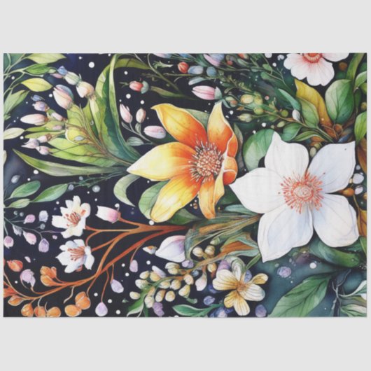 Spring Floral Kleurrijk Weefselpapier Tissuepapier (Voorkant)