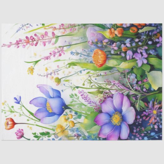 Spring Floral Kleurrijk Weefselpapier Tissuepapier (Voorkant)