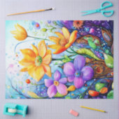 Spring Floral Kleurrijk Weefselpapier Tissuepapier (Craft)