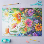 Spring Floral Kleurrijk Weefselpapier Tissuepapier (Craft)