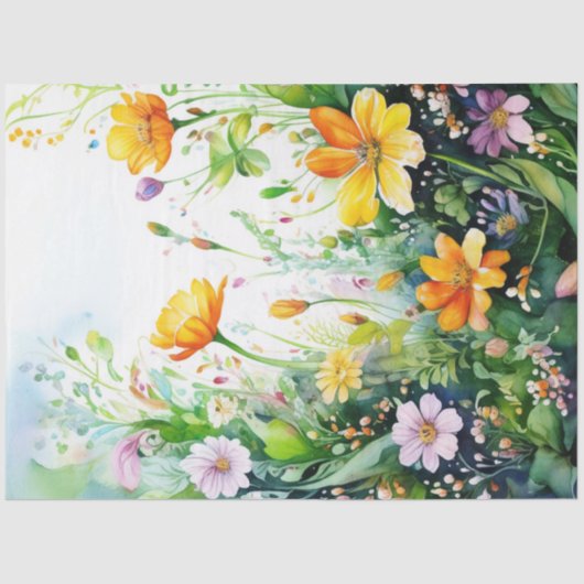 Spring Floral Kleurrijk Weefselpapier Tissuepapier (Voorkant)