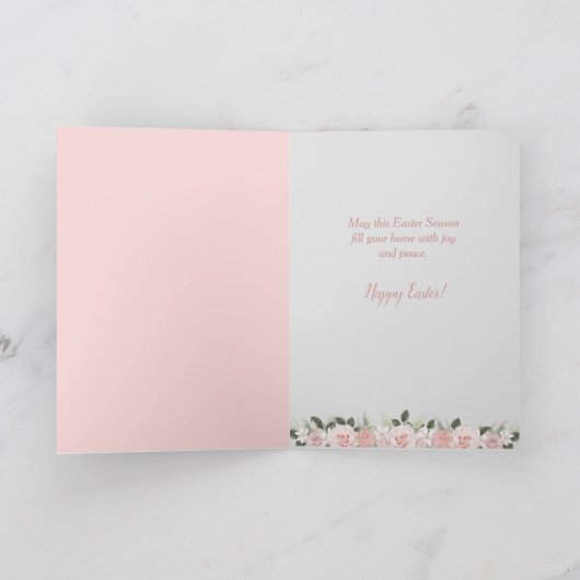 Spring Floral Krans Bunnies Paas Kaart (Binnen)