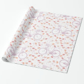 Spring Floral Lavender Coral  fiets Cadeaupapier (Uitgerold)