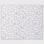 Spring Floral Lavender Paarse  fiets Cadeaupapier (Vlak)