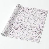 Spring Floral Lavender Paarse  fietsreep Cadeaupapier (Uitgerold)