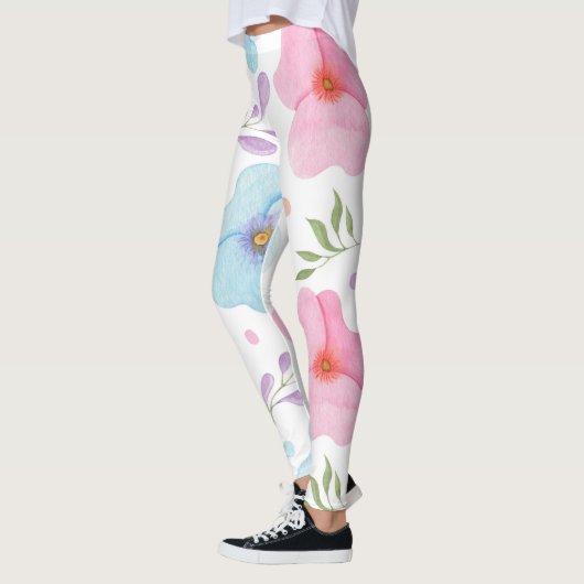 Spring Floral Leggings - Roze Bloem Yoga Broek (Links)