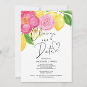 Spring Floral Lemon verander de datum van het huwe Kaart (Voorkant)