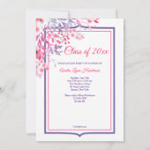 Spring Floral Lijst Foto Afstuderen Uitnodiging (Achterkant)