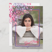 Spring Floral Lijst Foto Afstuderen Uitnodiging (Voorkant / Achterkant)