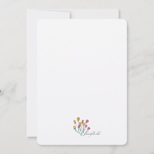 Spring Floral Lijst Invitation Kaart (Achterkant)