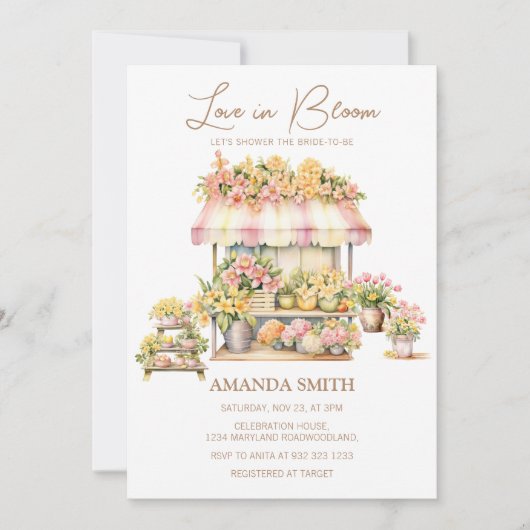 Spring Floral Market Love in Bloom Vrijgezellenfee Kaart (Voorkant)