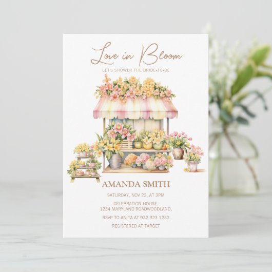 Spring Floral Market Love in Bloom Vrijgezellenfee Kaart (Staand voorkant)