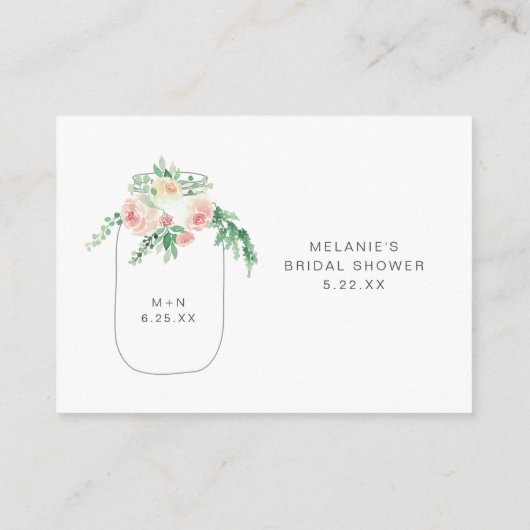 Spring Floral Mason Jar Douche Recept Aanvraag Informatiekaartje (Achterkant)