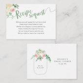 Spring Floral Mason Jar Douche Recept Aanvraag Informatiekaartje (Voorkant / Achterkant)