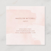 Spring Floral met Monogram | Waterverf was Vierkante Visitekaartje (Achterkant)