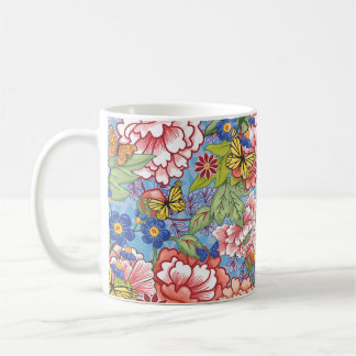 Spring Floral met pinda's en vlinderbloemigen Koffiemok