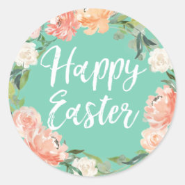 Spring Floral Mint Blush Easter Ronde Sticker
