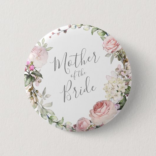 Spring Floral Moeder van de Bride Button (Voorkant)