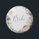 Spring Floral Moeder van de Bride Button<br><div class="desc">Aangepast</div>