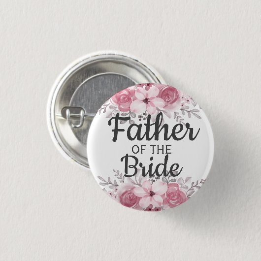 Spring Floral Moeder van de bruine Button (Voorkant /achterkant)