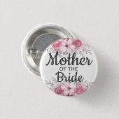 Spring Floral Moeder van de bruine Button (Voorkant /achterkant)