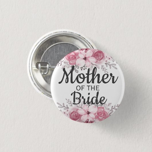 Spring Floral Moeder van de bruine Button (Voorkant /achterkant)