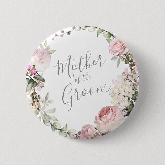 Spring Floral Moeder van de Groom Button (Voorkant)
