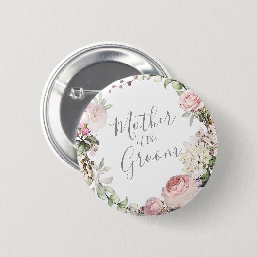 Spring Floral Moeder van de Groom Button (Voorkant /achterkant)