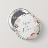 Spring Floral Moeder van de Groom Button (Voorkant /achterkant)
