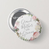 Spring Floral Moeder van de Groom Button (Voorkant /achterkant)