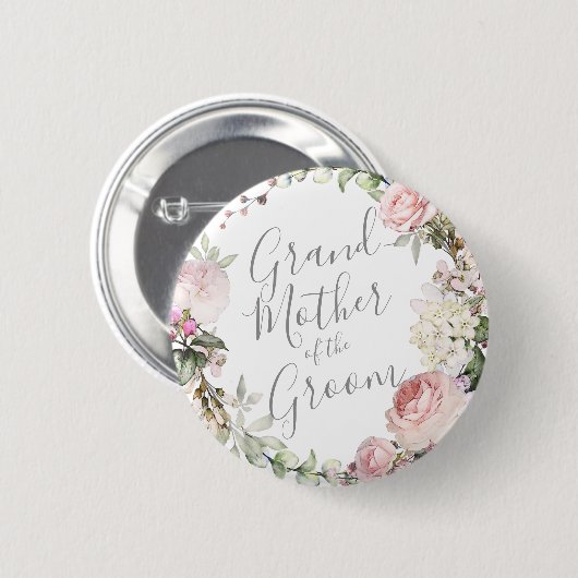 Spring Floral Moeder van de Groom Button (Voorkant /achterkant)